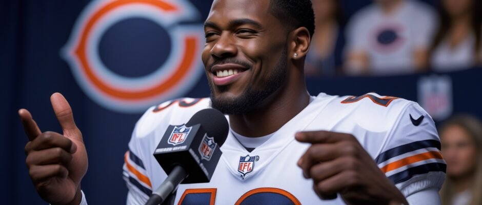 Davante Adams reacting after a game with subtle shade at the Chicago Bears