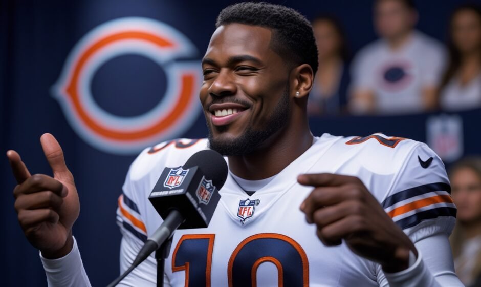 Davante Adams reacting after a game with subtle shade at the Chicago Bears