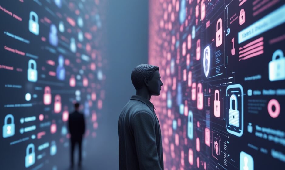 Illustration of digital privacy issues caused by platforms like Fapello.su .