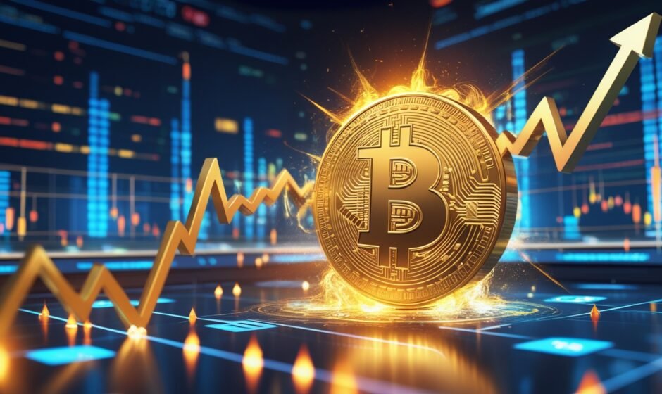 Bitcoin price chart showing BTC rallying above $110K.