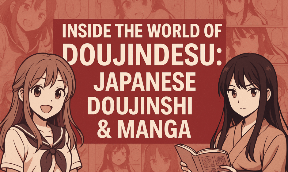 Doujindesu homepage featuring Japanese doujinshi and manga artwork.